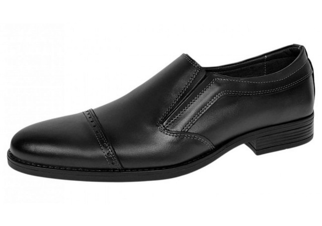 Pantofi barbati negri eleganti din piele naturala fara siret GKR232NBOX